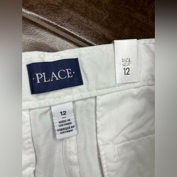 The Children's Place white Belted Chino Shorts sz 12 - Picture 4 of 5